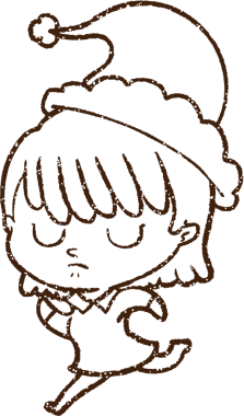 Bir insan tarafından çizilen Noel Kadını Kömür Çizimi