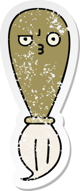 Bir insan tarafından çizilmiş karikatür fırçasının sıkıntılı çıkartması.