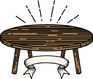 Bir insan tarafından çizilmiş dövme stili ahşap bir afiş.