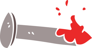 Bir insan tarafından çizilmiş kanlı çivi.