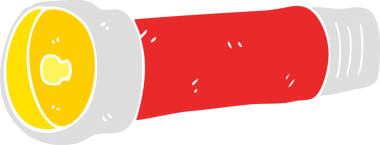 Bir insan tarafından çizilen meşalenin düz renk çizimi