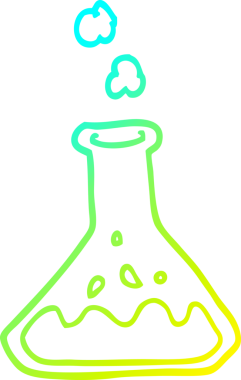Bir insan tarafından çizilmiş bir karikatür bilim deneyinin soğuk gradyan çizimi