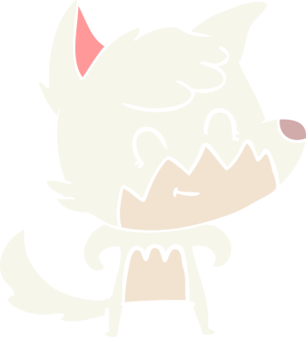 Bir insan tarafından çizilmiş düz renkli çizgi film dost tilkisi.