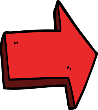 Bir insan tarafından çizilmiş karalama işaretli ok