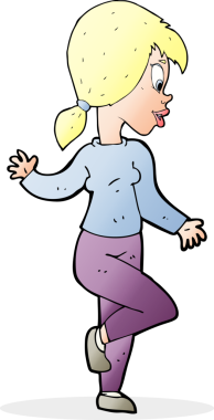 Bir insan tarafından çizilmiş karikatür kadın.