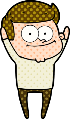 Bir insan tarafından çizilmiş mutlu bir adam.