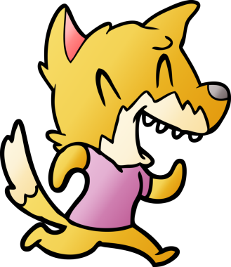 Gülen tilki bir insan tarafından çizilmiş.