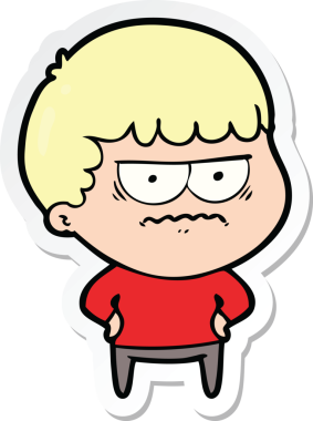 Bir insan tarafından çizilmiş bir karikatür çıkartması.