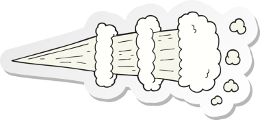 Bir insan tarafından çizilmiş bir karikatür buharı etiketi.