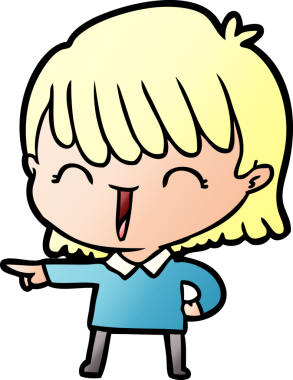 Bir insan tarafından çizilmiş karikatür kadın.