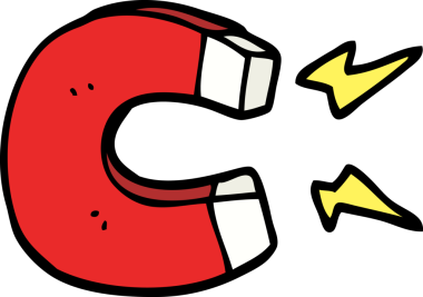 Bir insan tarafından çizilmiş karalama tarzı karikatür mıknatısı