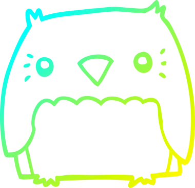 Bir insan tarafından çizilen baykuşun soğuk gradyan çizgisi.