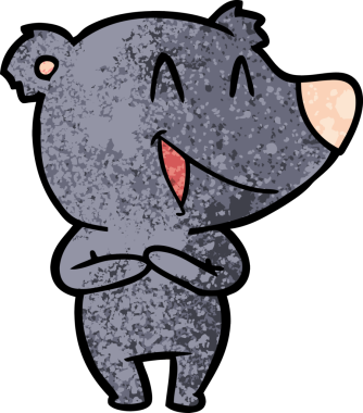 Bir insan tarafından çizilmiş gülen ayı çizgi filmi.