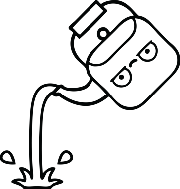 Bir insan tarafından çizilen çaydanlığın çizgi çizimi