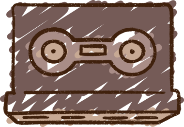 Bir insan tarafından çizilen Müzik Kasedi Tebeşiri