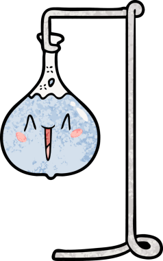 Bir insan tarafından çizilen mutlu çizgi film bilim deneyi