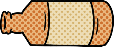 Bir insan tarafından çizilmiş eski bir cam şişe karalaması.