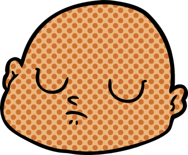 bir insan tarafından çizilmiş kel bir adam.