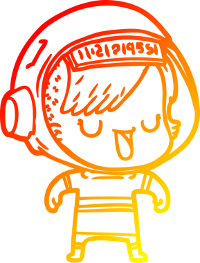 Bir insan tarafından çizilmiş bir astronot kadın çizgi çizimi.