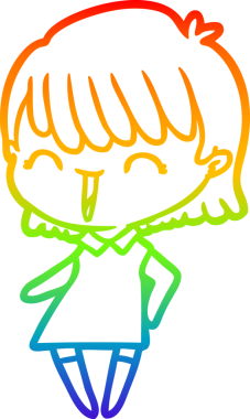 gökkuşağı gradyan çizimi bir insan tarafından çizilmiş bir karikatür kadın