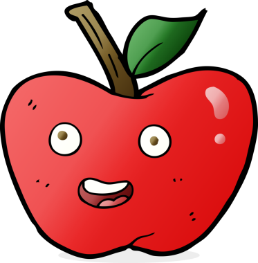 bir insan tarafından çizilmiş elma karikatürü