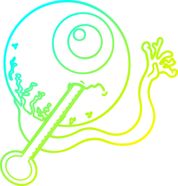 Bir insan tarafından çizilmiş bir çizgi filmin soğuk gradyan çizimi.