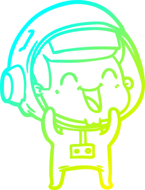 Bir insan tarafından çizilmiş mutlu bir astronotun soğuk gradyan çizimi.