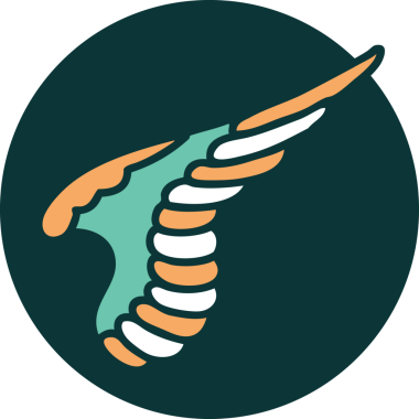 Bir insanın çizdiği kanadın ikonik dövme şekli