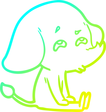 Bir insanın çizdiği karikatür fili çizimi.