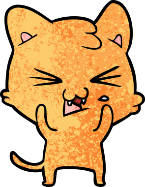 Bir insan tarafından çizilmiş kedi tıslaması.