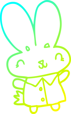 Bir insan tarafından çizilmiş küçük bir tavşanın soğuk çizgi çizimi.