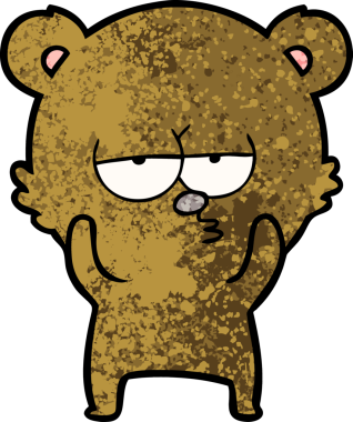 Bir insan tarafından çizilmiş bir çizgi film karakteri.