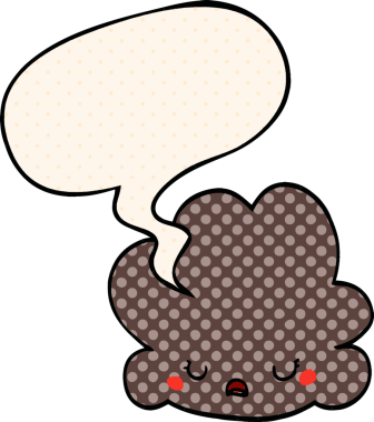 Bir insan tarafından çizilmiş çizgi roman tarzında konuşma baloncuğu olan karikatür bulutu