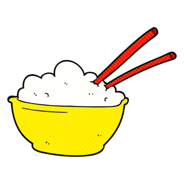 Bir insan tarafından çizilmiş serbest çizim pirinç kasesi.