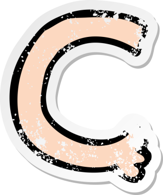 Bir insan tarafından çizilmiş bir karikatür kolunun gerilmiş çıkartması.