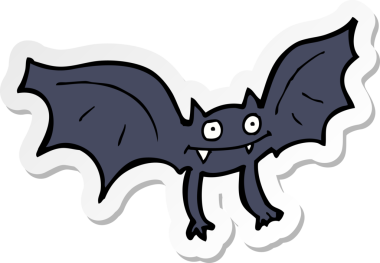 Bir insan tarafından çizilmiş bir vampir yarasanın çıkartması.