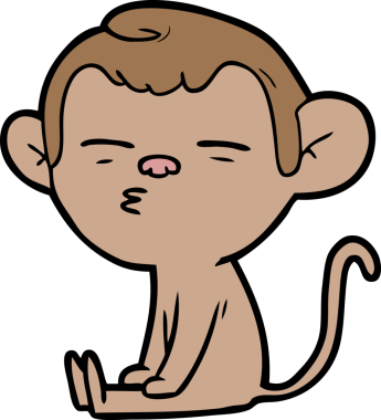 bir insan tarafından çizilmiş şüpheli maymun çizgi filmi