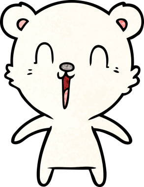 Bir insan tarafından çizilmiş mutlu kutup ayısı karikatürü