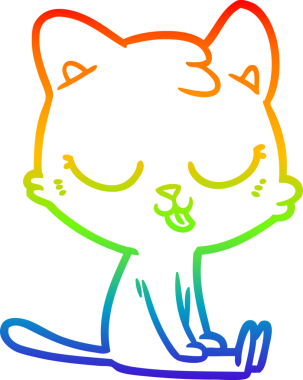 gökkuşağı gradyanı çizimi bir insan tarafından çizilmiş çizgi film kedisi