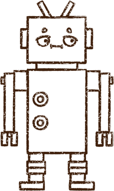 Robot Kömür Bir insan tarafından çizilmiş