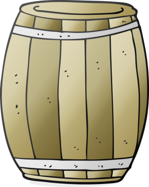 Bir insan tarafından çizilmiş serbest çizgi film fıçısı.