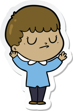 Bir insan tarafından çizilmiş huysuz bir çocuğun çıkartması.