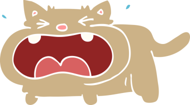 Bir insan tarafından çizilmiş karalama ağlayan kedi.