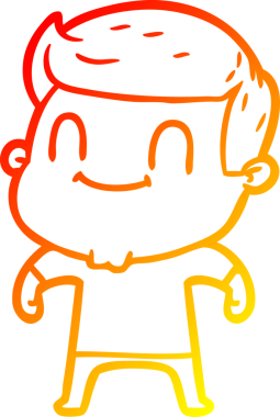 Bir insan tarafından çizilmiş, karikatür dostu bir adamın sıcak çizgi çizimi