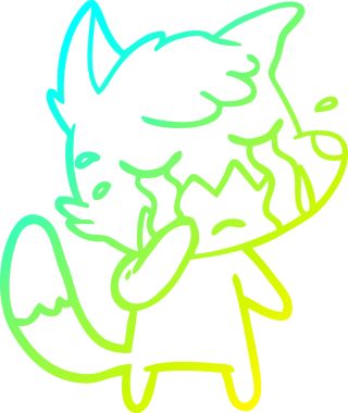 Bir insan tarafından çizilmiş ağlayan tilki çizgi filmi.