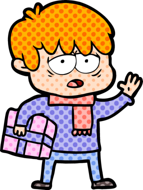 Bir insan tarafından çizilmiş bitkin çocuk çizgi filmi.