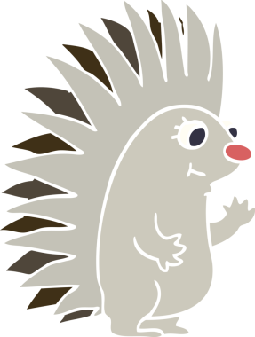 Bir insan tarafından çizilmiş çivili kirpi.