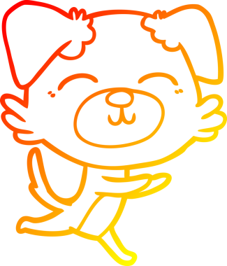 Bir insan tarafından çizilmiş çizgi film köpeğinin sıcak çizgi çizimi