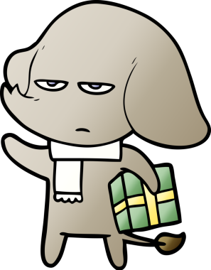 Bir insan tarafından çizilmiş kızgın bir fil.