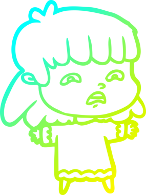 Bir insan tarafından çizilmiş endişeli bir karikatür çizimi.